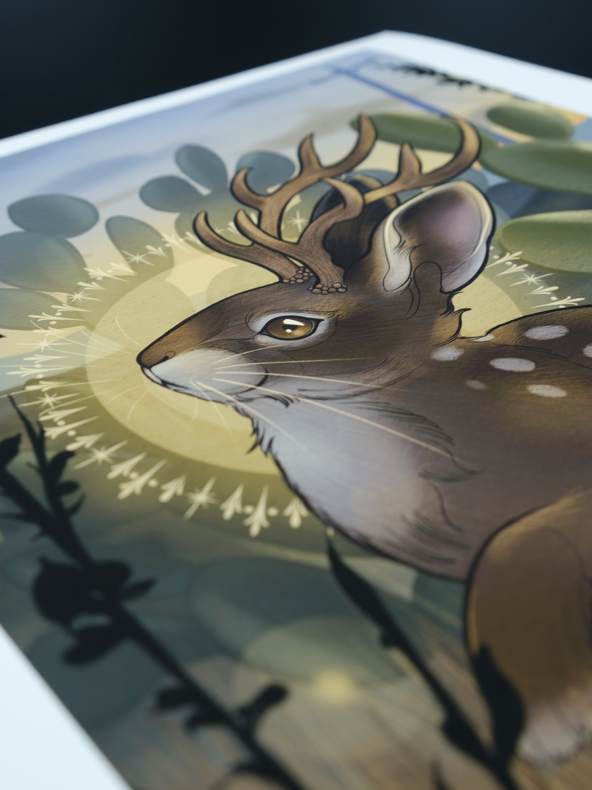 Art print featuring Jackalope design made by tattoo artist Charlotte Timmons