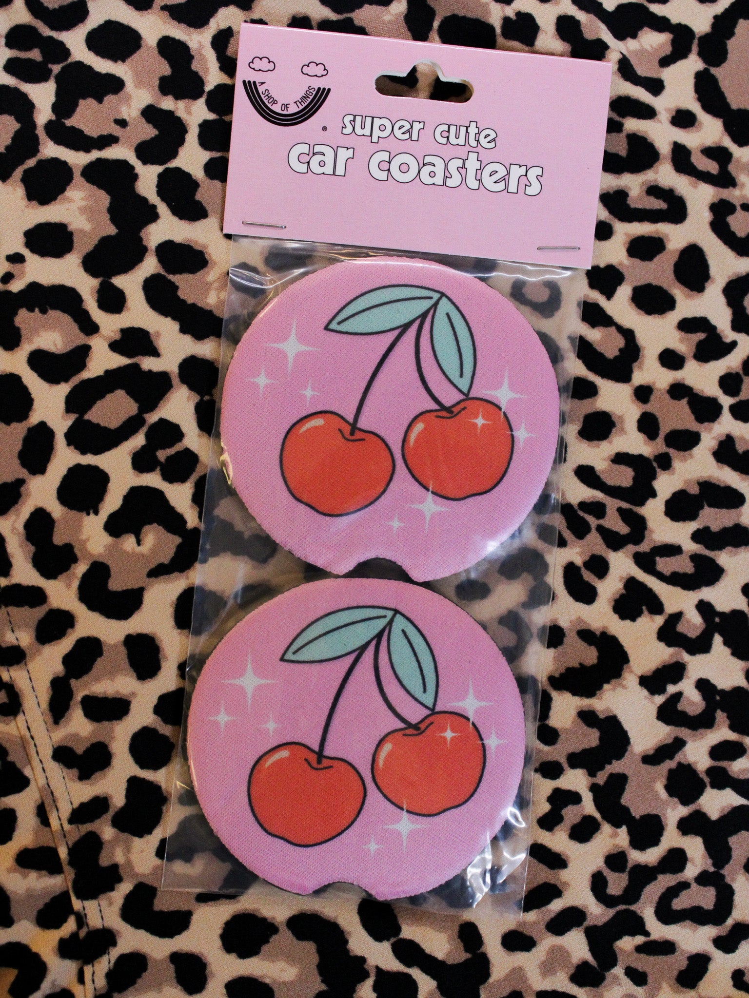 Cherry Car Coasters