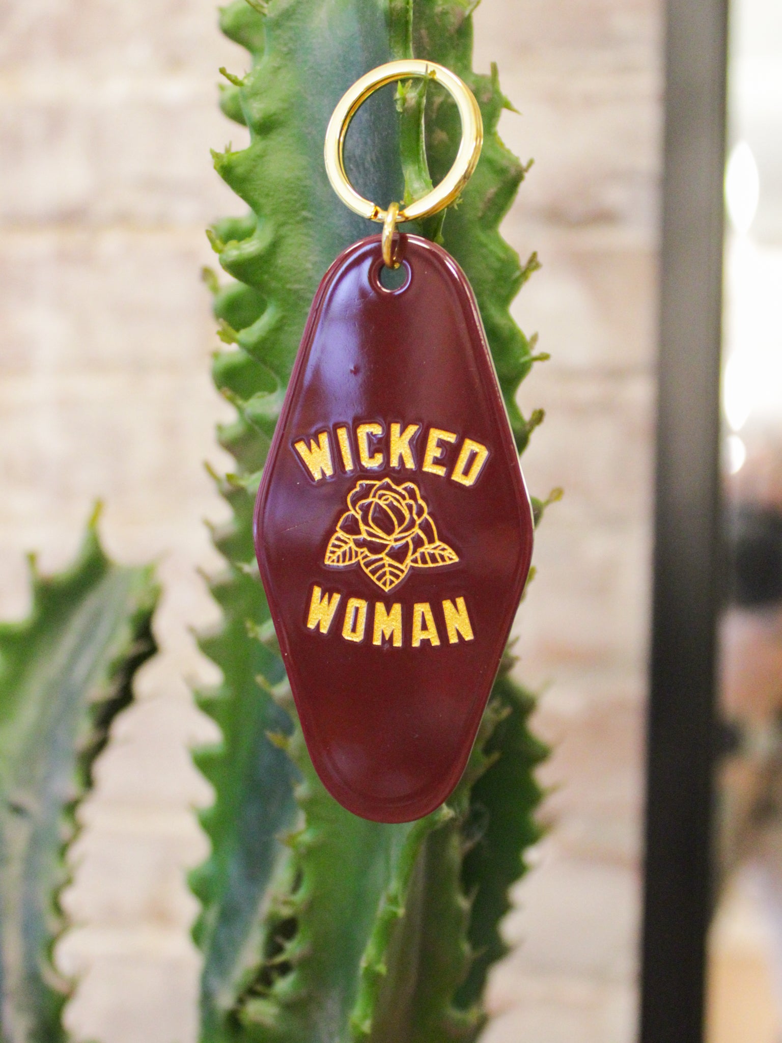 Maroon and gold Wicked Woman Keychain