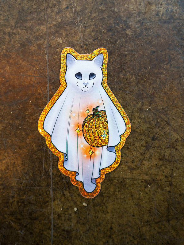 Little Ghost Cat Vinyl Sticker – The Cat Hive