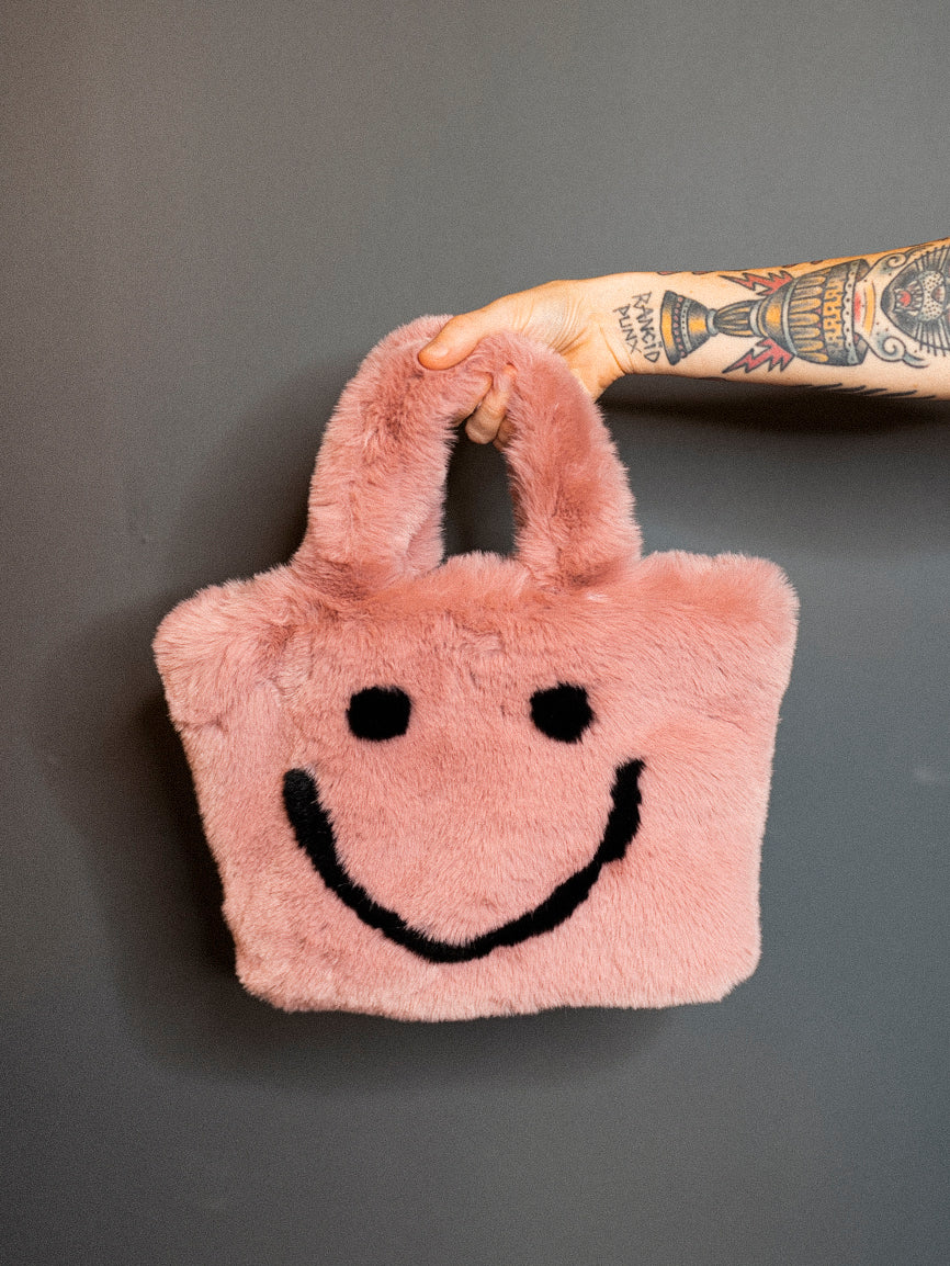 Smiley Face Fuzzy Handbag