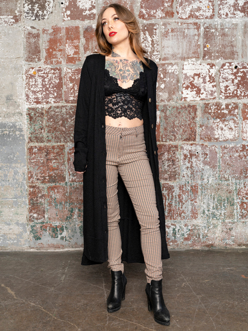 Black lace best sale cardigan long