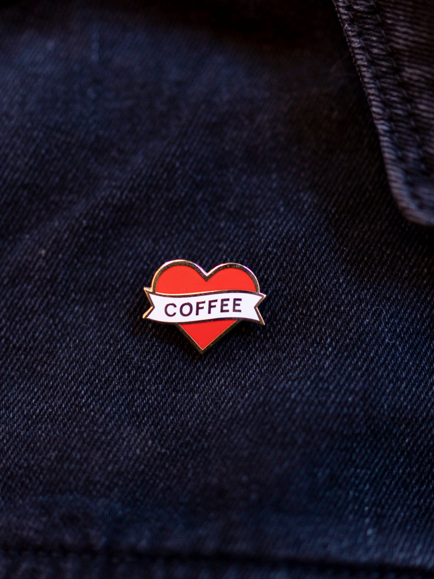 Heart Coffee Enamel Pin