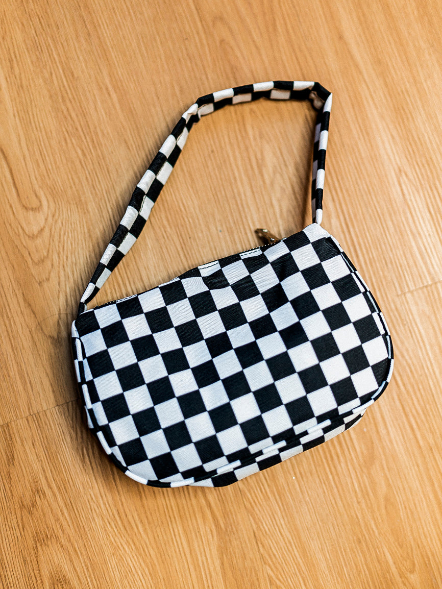 Black & White Checkered Sling Bag