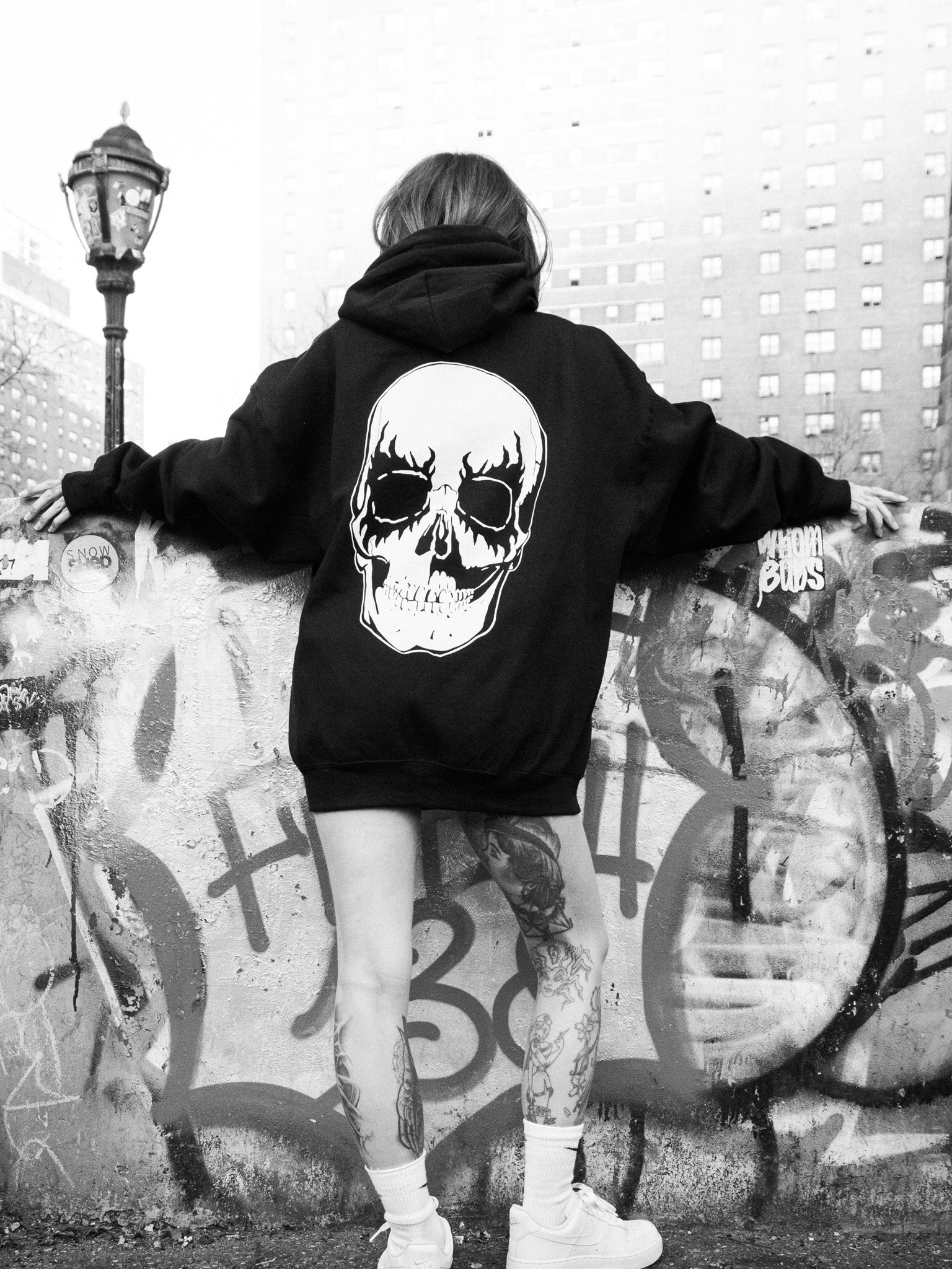 Black & White Skull Hoodie